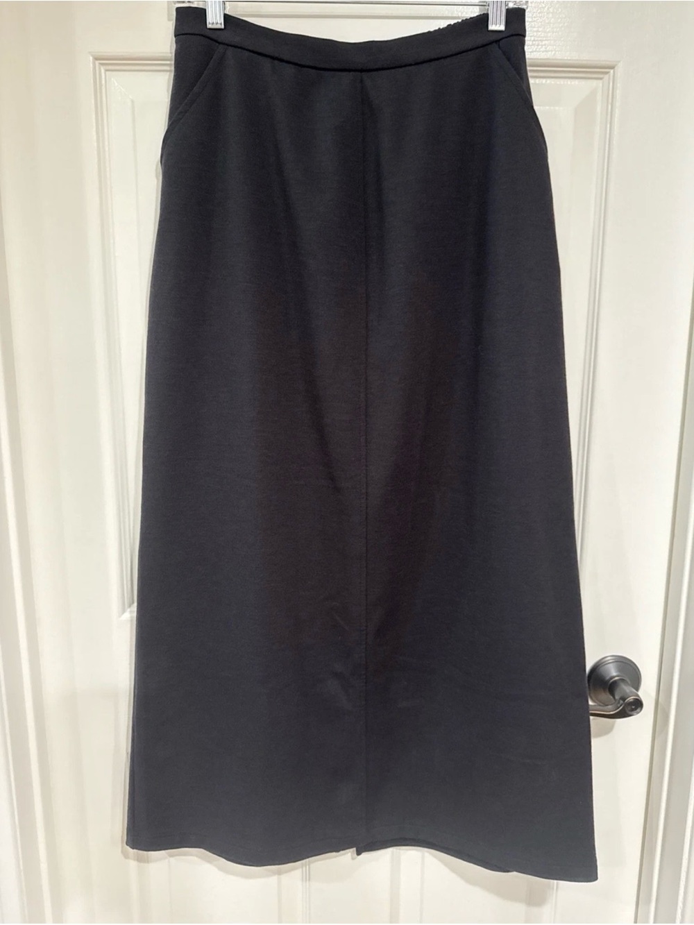 Modern Soul Women's MED Pull On Elastic Waist Straight Maxi Skirt Black